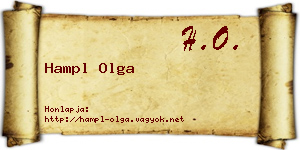 Hampl Olga névjegykártya